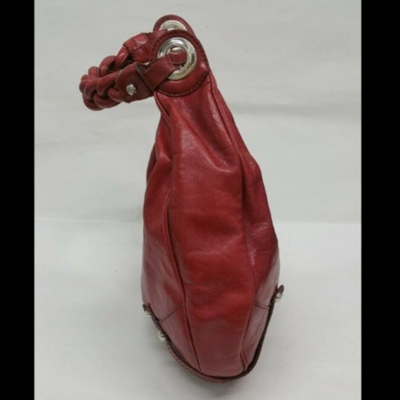 SOLD Francesco Biasia Shoulder Bag Purse Red Leather - Picture 5 of 8